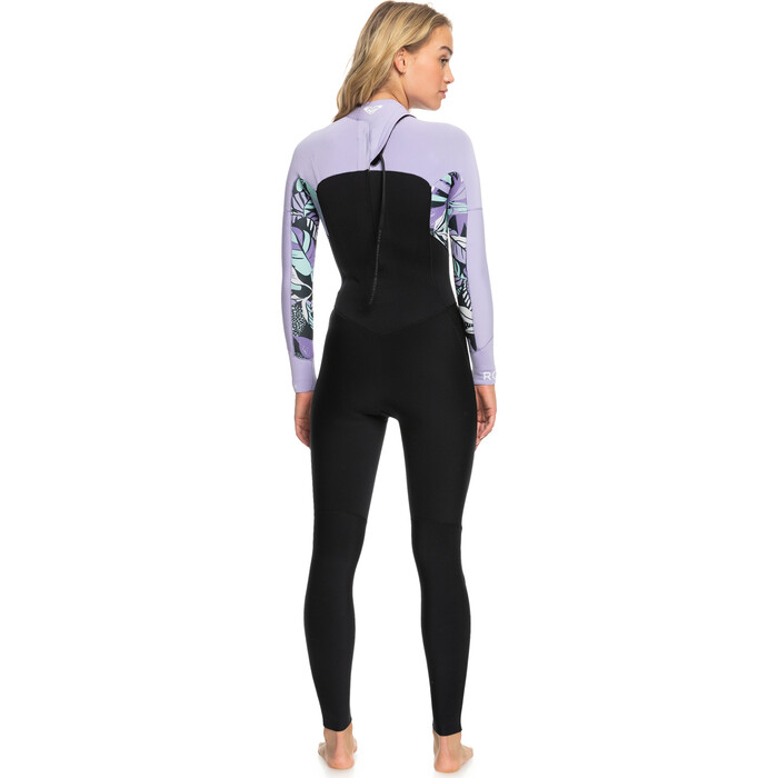 2024 Roxy Womens Swell Series 4/3mm GBS Back Zip Wetsuit ERJW103124 - Anthracite Splash